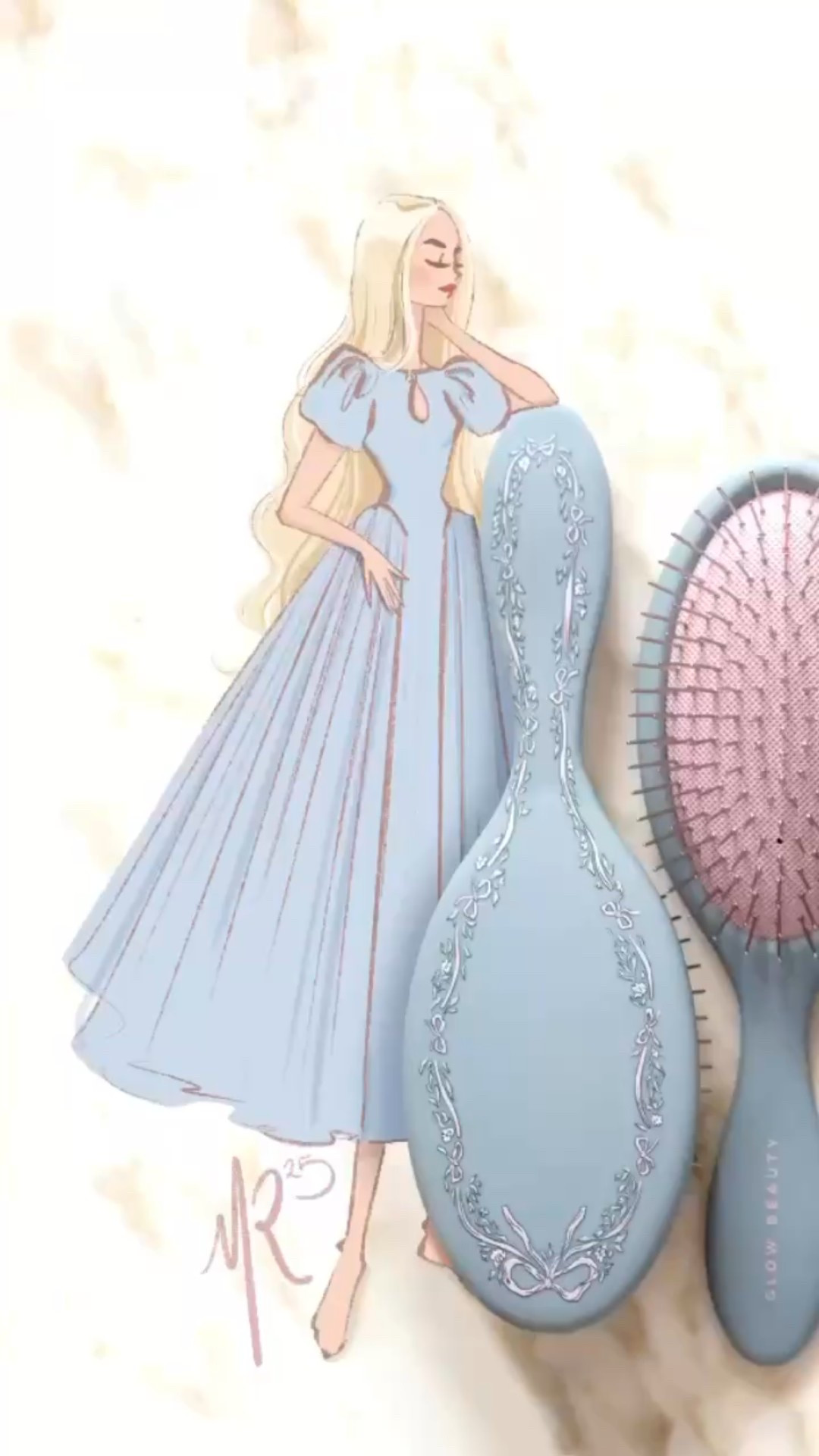 Naturally I had to illustrate something that captured the whole aesthetic for the @glowbeauty.hair x @hunterkailey limited edition brush because every element is so so pretty!! She wears the “marloe midi dress in dusty blue” from @shopzoco- which is gorgeous as always!!! 💗✨👸🏼

#LTKSeasonal #LTKBeauty