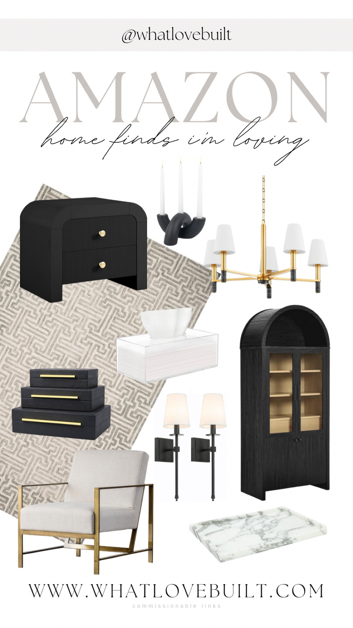 Amazon Modern Home Finds I’m Loving 🖤

#home #modernhome #homedecor #homefinds #modern #black #gold #arearug #rug #chandelier #cabinet #archcabinet #sconces #nightstand

#LTKFindsUnder100 #LTKHome #LTKStyleTip