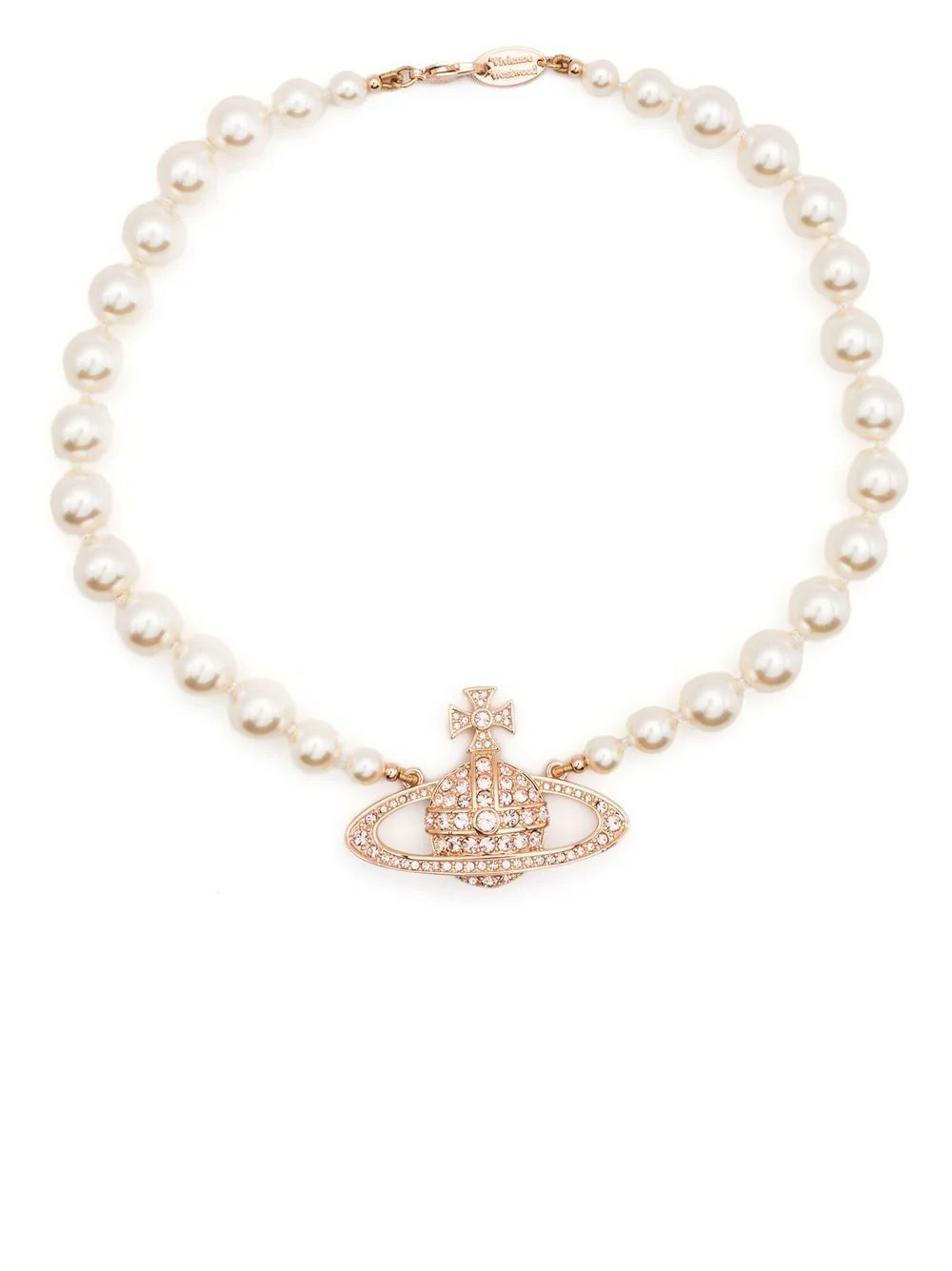 Pearl Necklace with Ornate Planet Pendant | Shop Simon