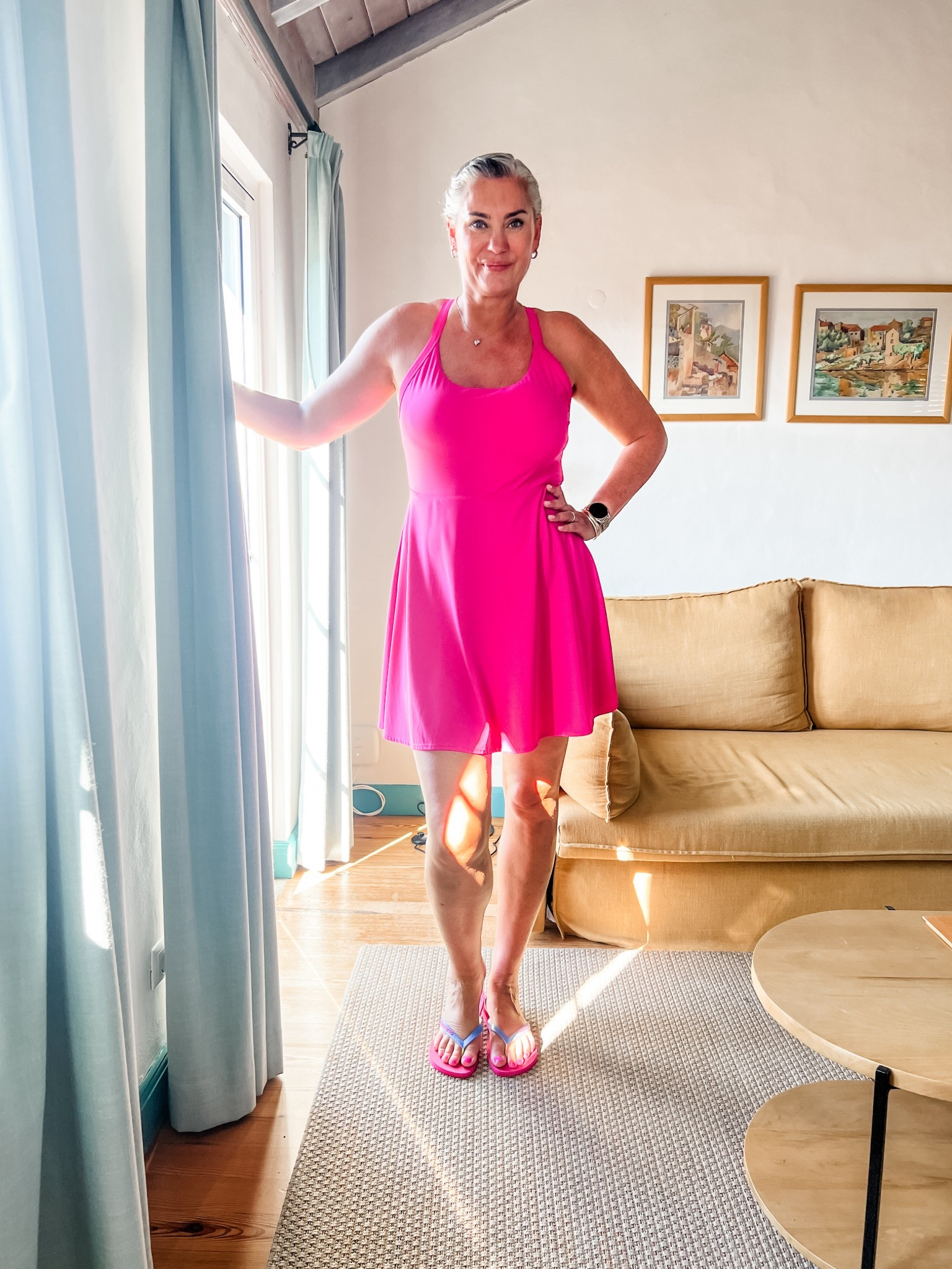 Ootd - Saturday. Active dress in bright pink with open back (xl), Havaianas flip flops in 3 colors (tts). 



#LTKtravel #LTKfitness #LTKeurope