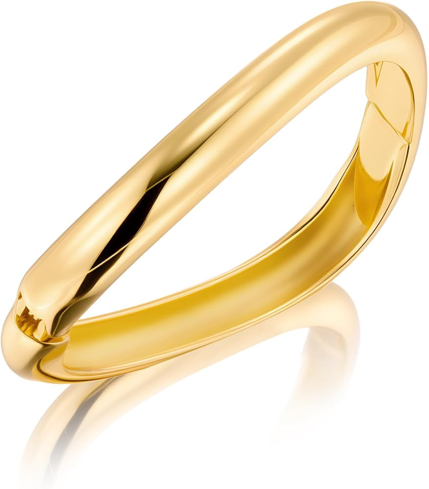 ALEXCRAFT Pulsera Chunky Mujer Oro Plata Pulseras Grueso 14K Chapado en Oro Grande Pulsera para M... | Amazon (ES)