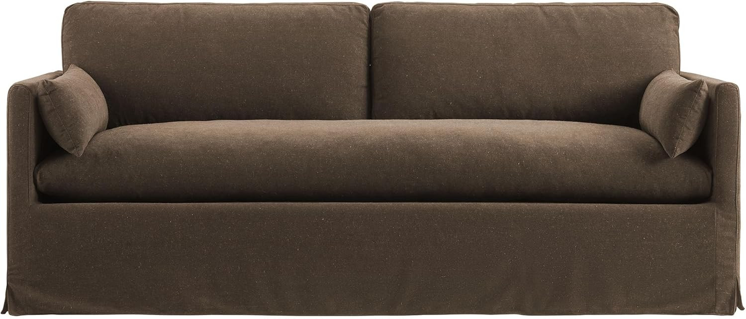 Modway Wellfleet Slipcovered Sofa in Cocoa Fabric – 85" Upholstered Sofa with Down Blend Cushio... | Amazon (US)