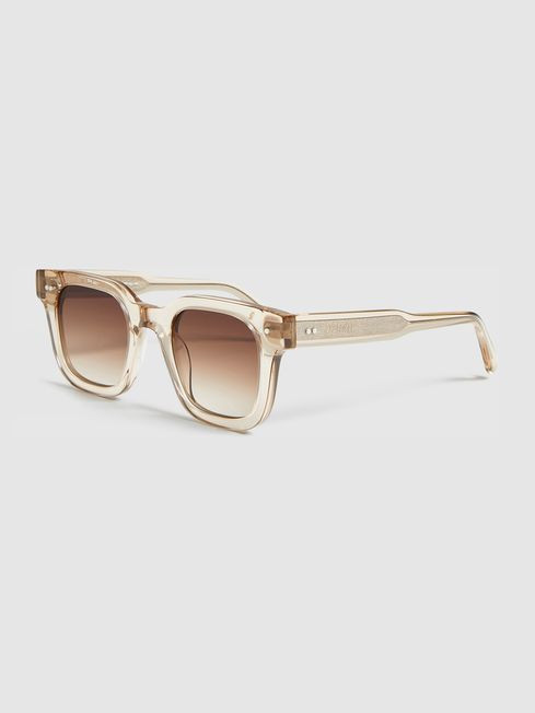Chimi Square Frame Acetate Sunglasses in Ecru | Reiss UK