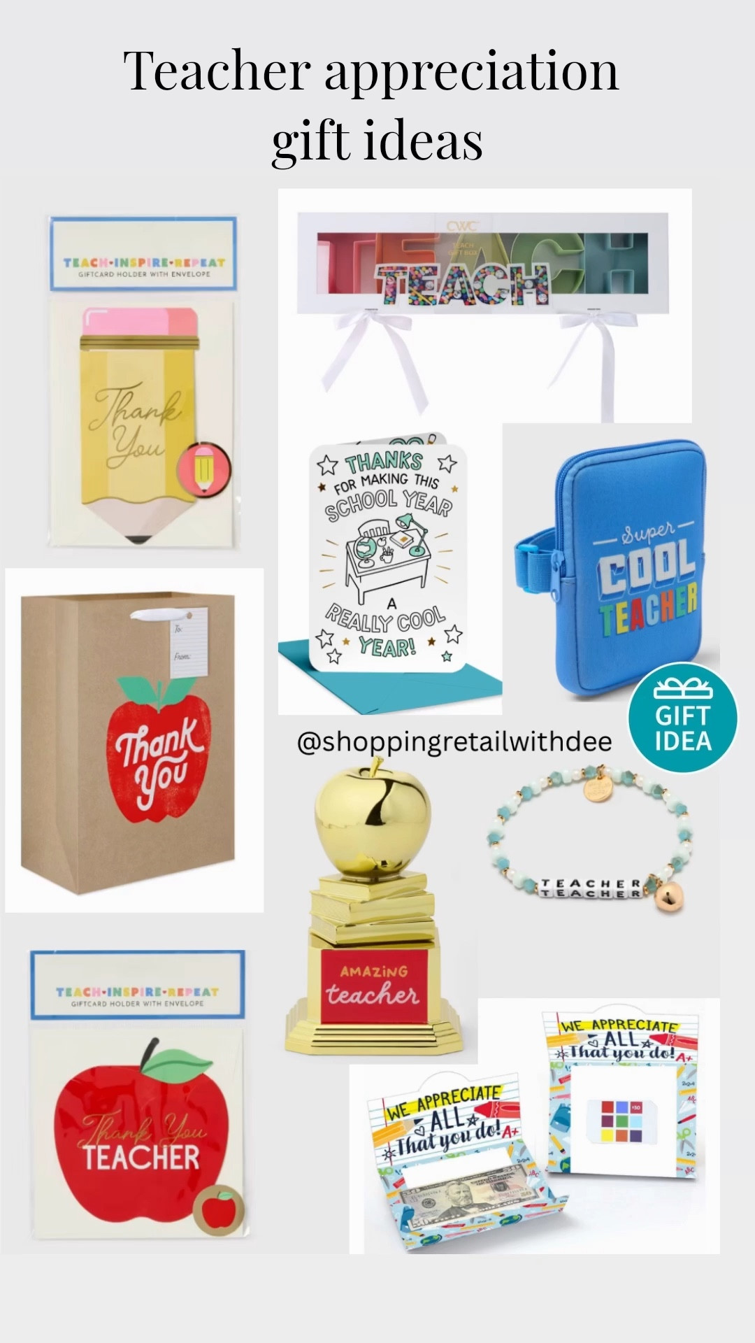 Affordable teacher gift ideas that feel thoughtful, useful, and keepsake-worthy 🤍 Perfect for end-of-year thank you gifts, classroom appreciation, or just because! A mix of functional favorites and sentimental finds teachers will actually use and love without breaking the budget ✏️🍎✨

#LTK #TeacherGifts #TeacherAppreciation #EndOfYearGifts #AffordableGifts #GiftIdeas #ClassroomGifts #ThankYouTeacher #KeepsakeGifts #FunctionalGifts #LTKFinds #GiftGuide #BudgetFriendlyGifts