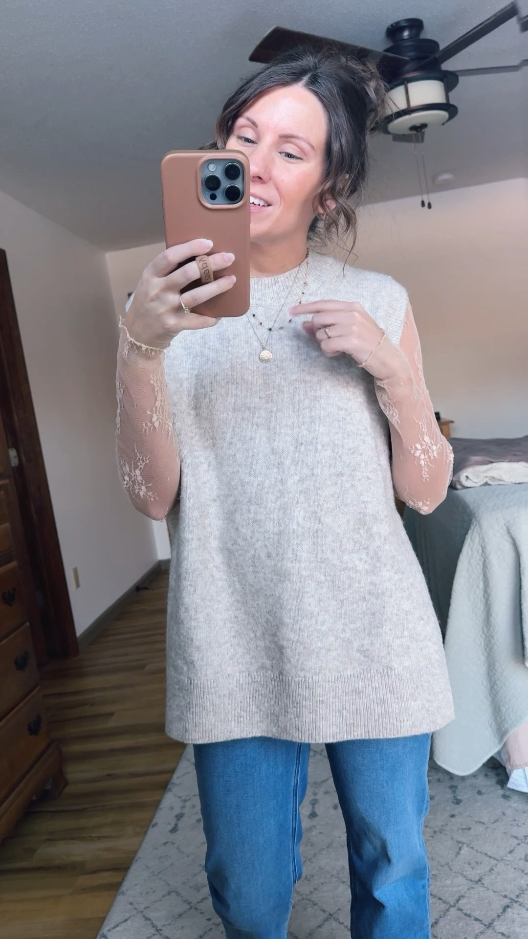 Wearing small in my lace top (apricot), my sweater tank/vest is older so I linked similar (this year’s version looks super similar tho!). My jeans are size 24 in a 16” inseam. My boots are size 6.5 and I also linked similar boots.

#LTKFindsUnder100 #LTKPetite #LTKootd