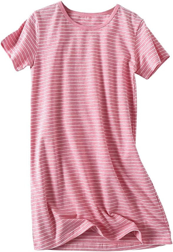 Girl's Stripes Nightgowns Cotton Sleep Shirts Sleepwear Princess Nightdress | Amazon (US)