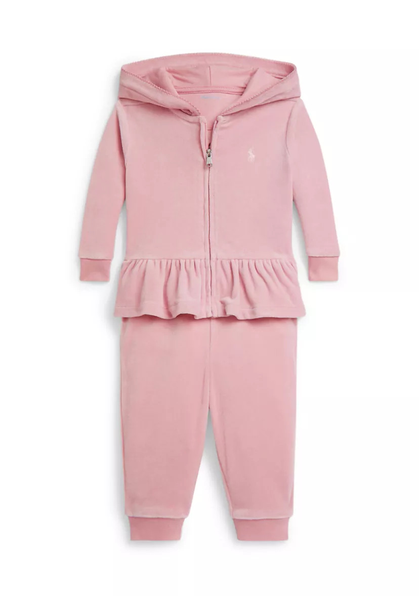 Baby Girls Velour Hoodie & Jogger Pants Set | Belk