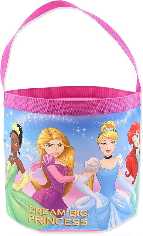 Disney Princess Girls Collapsible Nylon Gift Basket Bucket Tote Bag | Amazon (US)