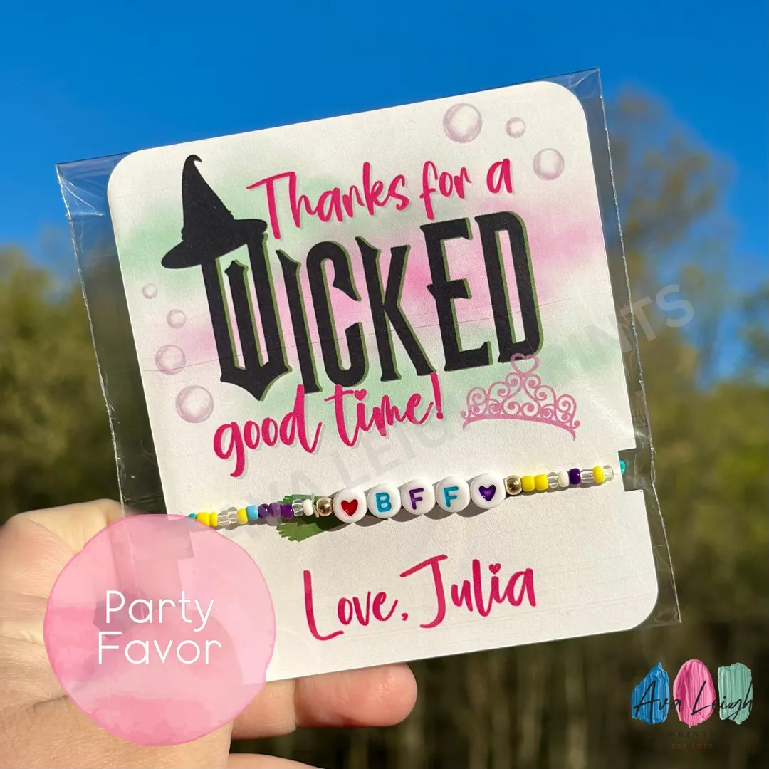 Green and Pink Witch Movie Friendship Bracelet Party Favor, Movie Lover Teenage Girl Birthday Par... | Etsy (US)