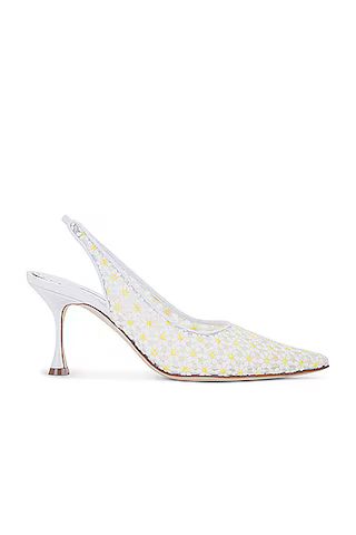 Manolo Blahnik Margolina 70 Lace Pump in White | FWRD | FWRD 