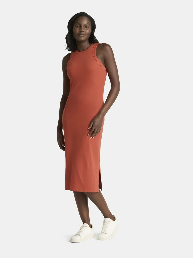 Time and Tru Women's High Neck Rib Dress, XS-XXXL | Walmart (US)