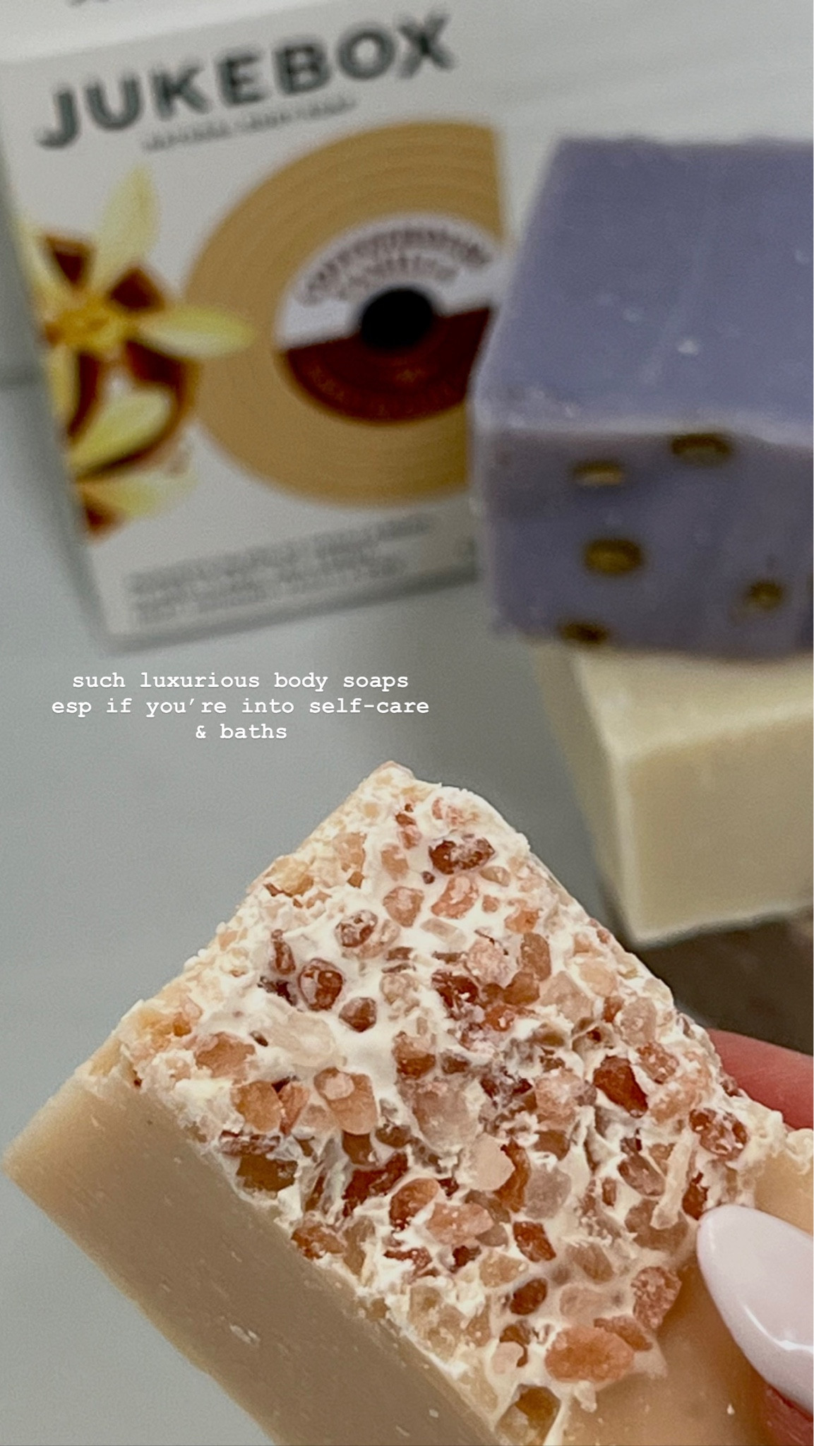 Jukebox all natural non-toxic body soaps. Since they’re cold processed,  all of the fats, clays, and essential oils stay intact, so it’s SUPER moisturizing. 
These smell amazing and are so pretty to look at! Such a cute gift for someone who enjoys having a routine and relaxing  
Scents: Pink Champagne, Lavender Fields Forever, Island in the Sun, Coffeehouse Vanilla 
@jukebox #myjukebox
Morning routine 
Skincare routine
Nighttime routine 
Shower essentials 
Valentine’s Day 
Galentines day gift idea 

#LTKFind #LTKunder50 #LTKbeauty