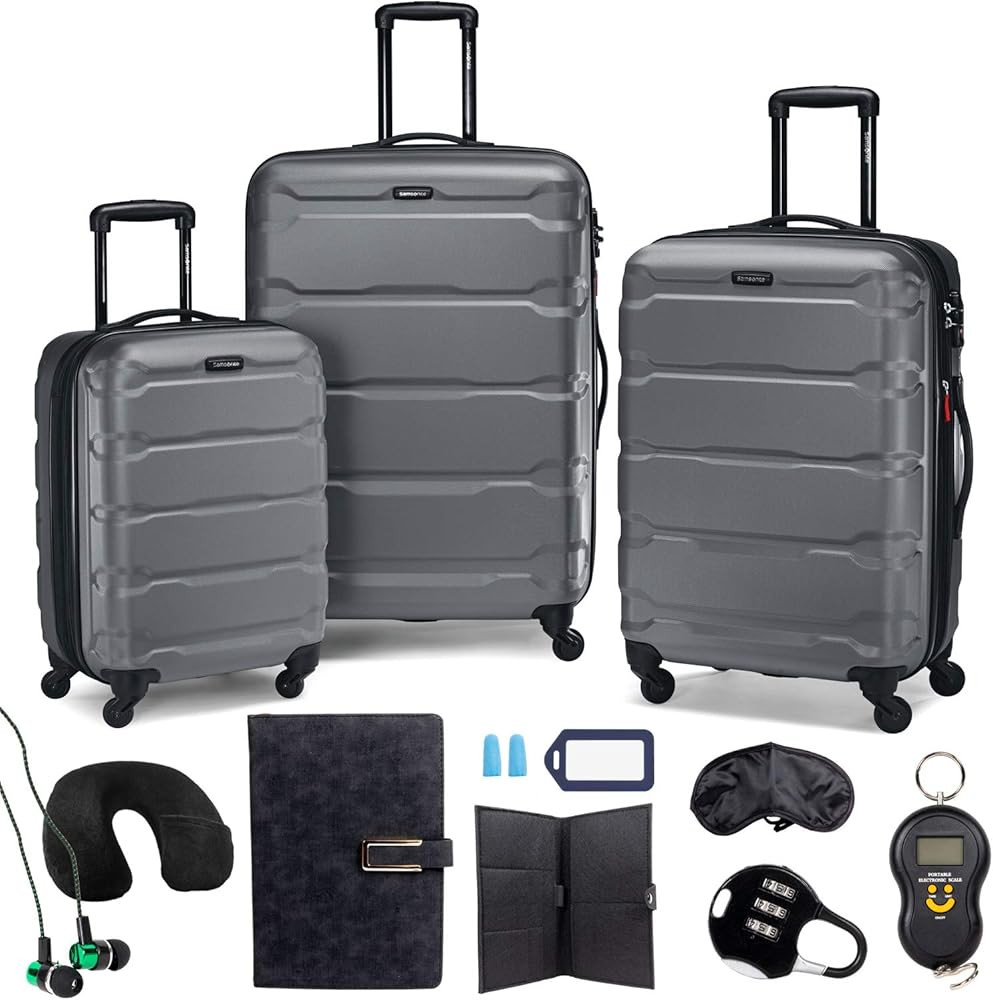 Samsonite 68311-2479 Omni Hardside Luggage Nested Spinner Set 20 Inch, 24 Inch, 28 Inch - Caribbe... | Amazon (US)