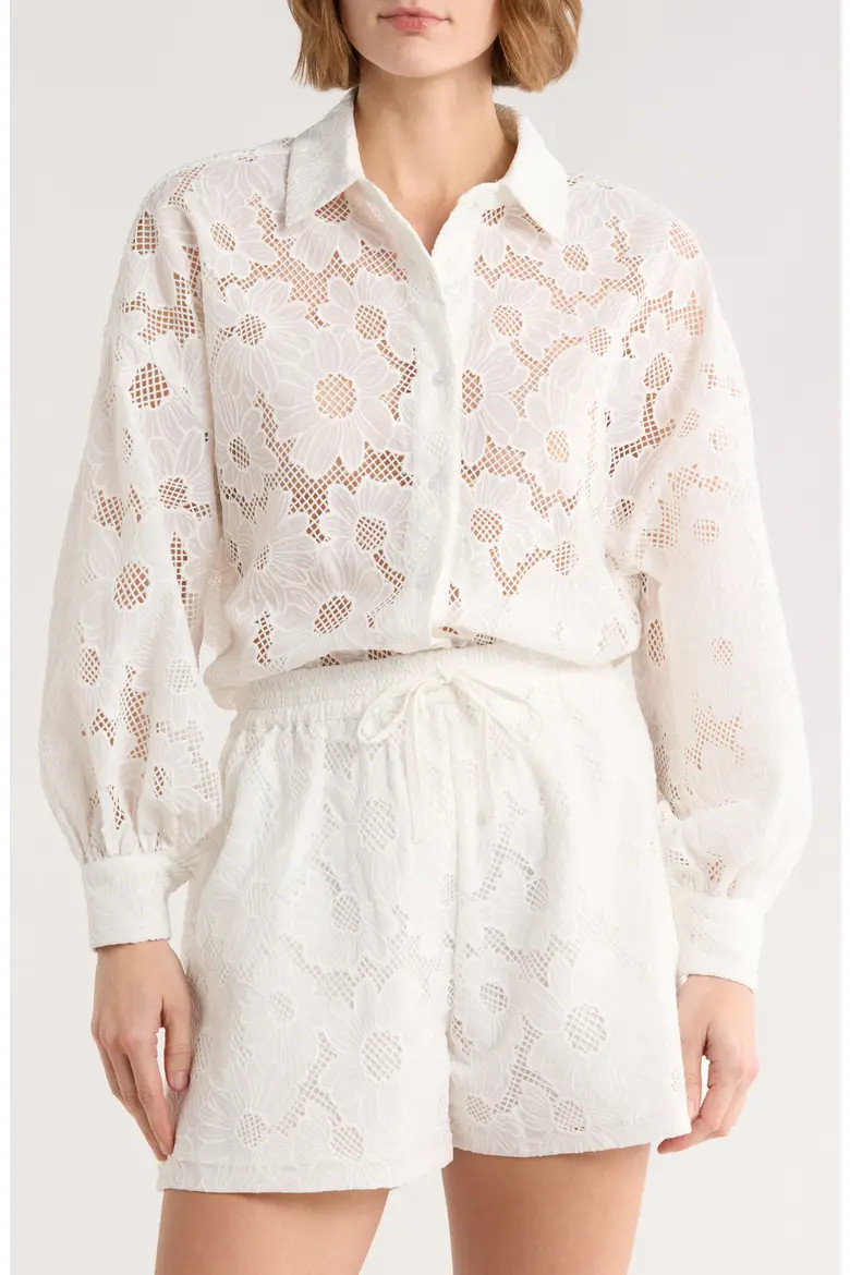 Lace Mesh Button-Up Shirt (Women) | Nordstromrack | Nordstrom Rack