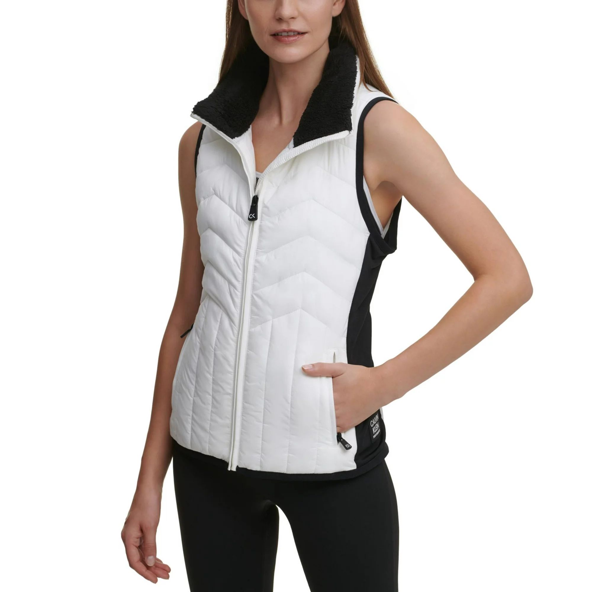Calvin Klein Womens Performance Colorblocked Puffer Vest | Walmart (US)