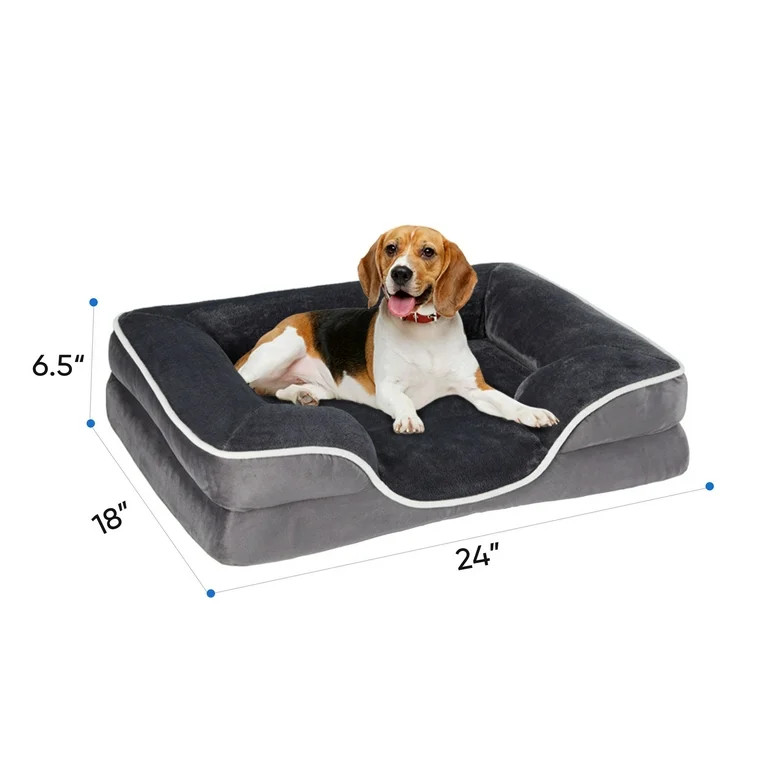 EDX Dog Bed 24"x18" Orthopedic Dog Sofa Bed Small, Supportive Foam Pet Couch Bed with Removable W... | Walmart (US)