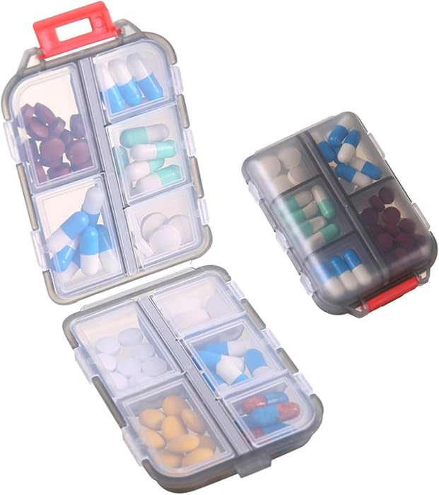 1Pack Travel Pill Organizer - 10 Compartments Pill Case, Compact and Portable Pill Box, Perfect f... | Amazon (US)