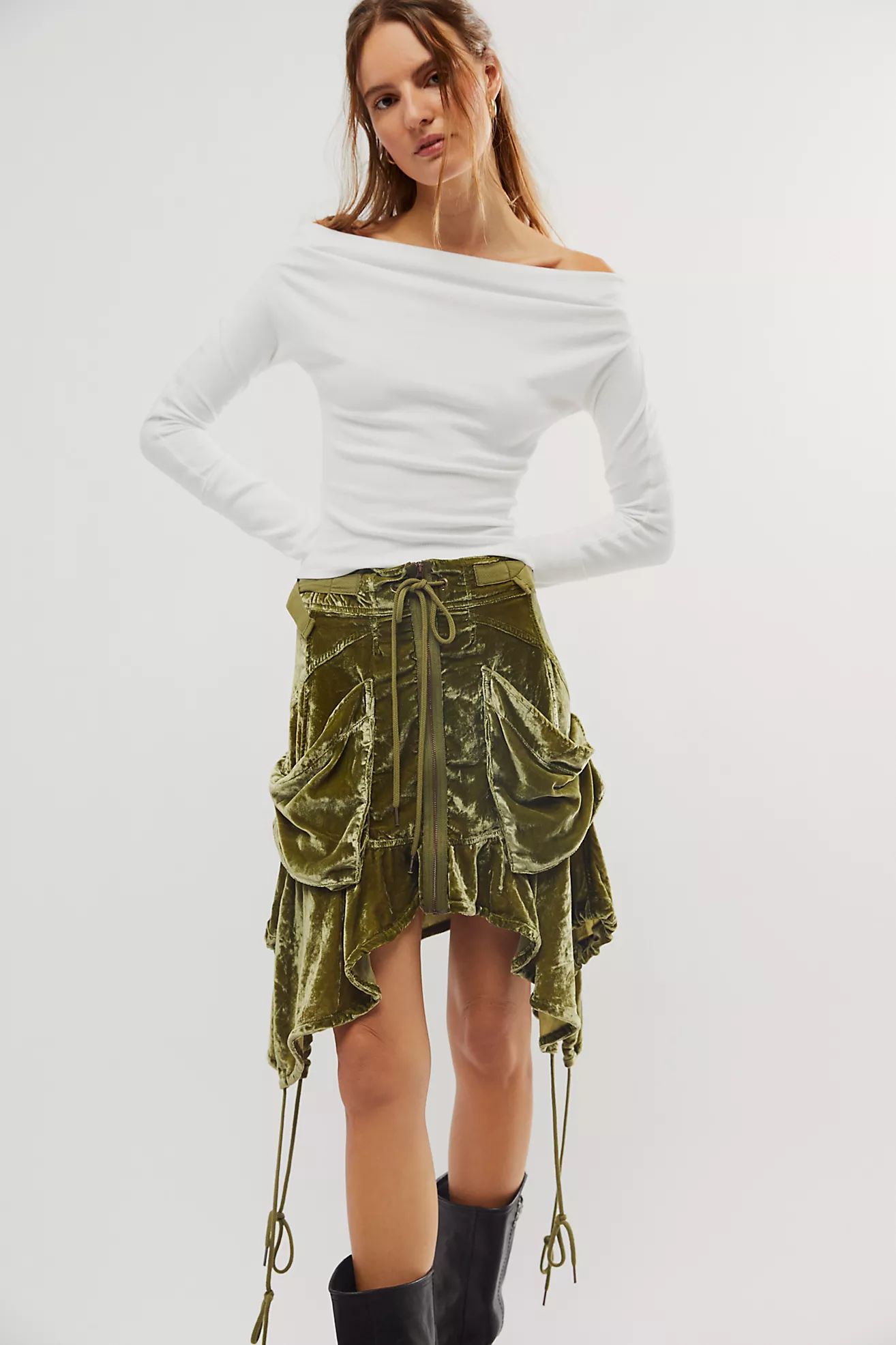 Paxton Parachute Velvet Utility Skirt | Free People (Global - UK&FR Excluded)