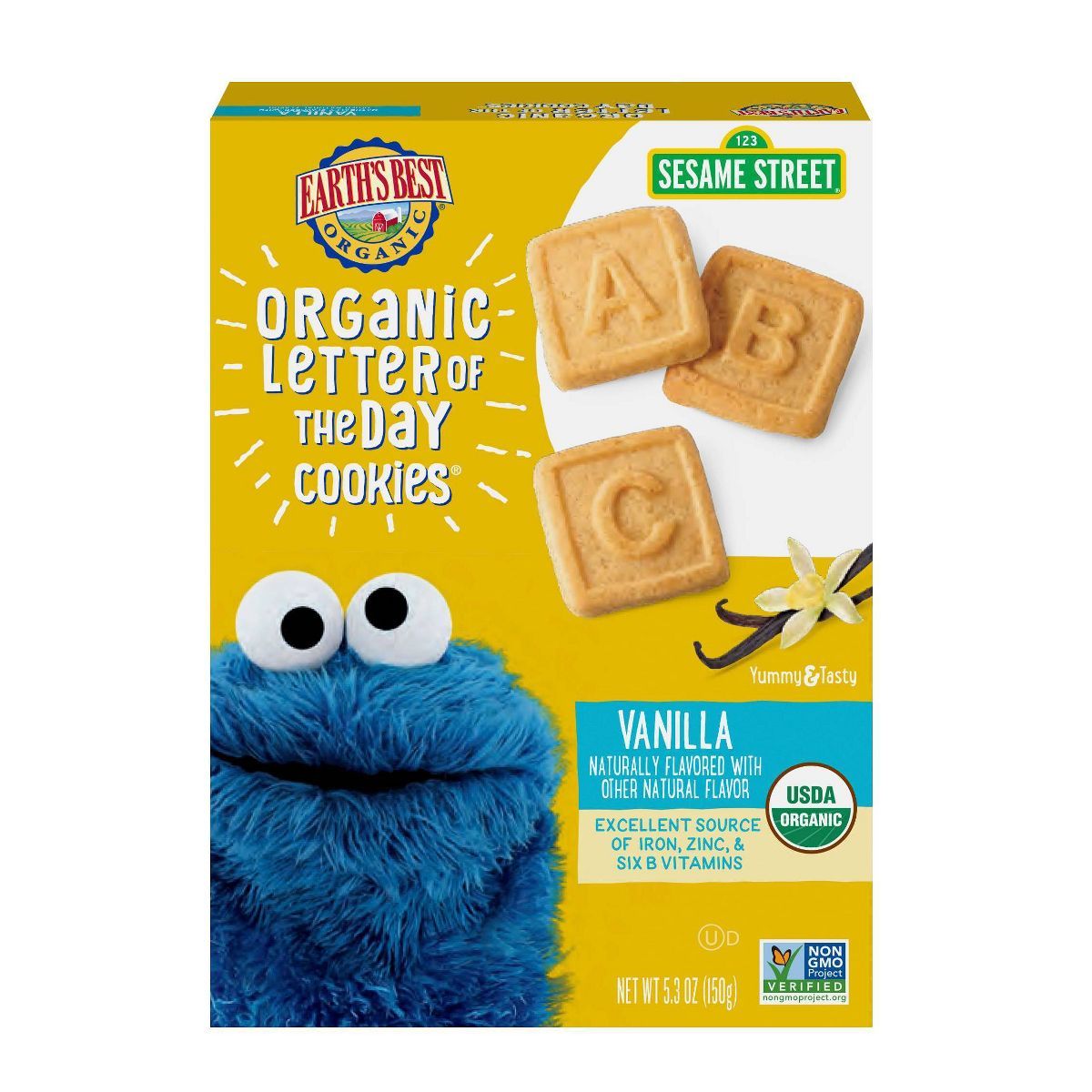 Earth's Best Organic Vanilla Letter of the Day Cookies - 5.3oz | Target