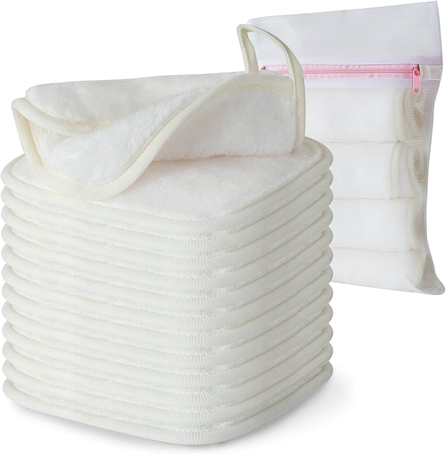 Makeup Remover Cloth, 6" x 6" Make Up Towels Reusable Face Cloth for Washing Face, Makeup Remover... | Amazon (US)