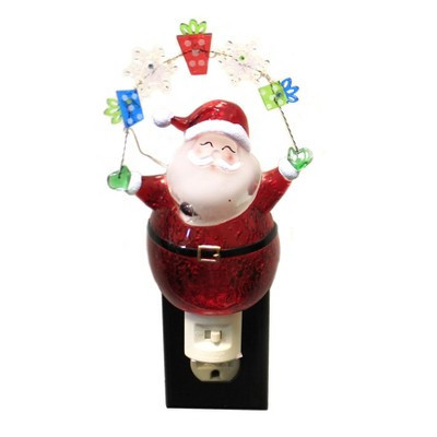 Roman 8.0 Inch Santa Gifts Led Night Light Snowflakes Flashing Plug-In Nightlights | Target