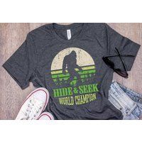 Hide & Seek Champion Bigfoot Shirt | Tank Top V-Neck Long Sleeve Sweatshirt Hoodie Sasquatch, Yeti,  | Etsy (US)