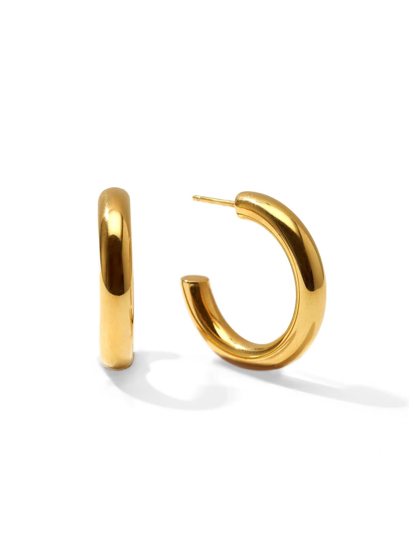 STAPLE Hoops Medium • Color: 18K Yellow Gold | Ninety-9