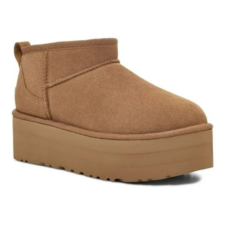 UGG Women's Boots Classic Ultra Mini Platform, Medium Flat Heel Flat Toe Chestnut, 8 | Walmart (US)