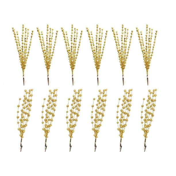 Holiday Time 12PK Gold Glitter Ball Clip Assortment Ornaments - Walmart.com | Walmart (US)