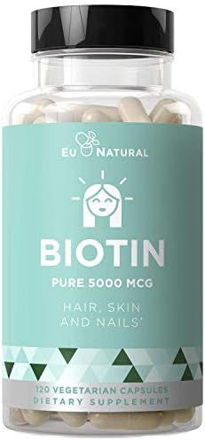 Biotin 5000 mcg – Healthier Hair Growth, Stronger Nails, Glowing Skin – 120 Vegetarian Soft C... | Amazon (US)