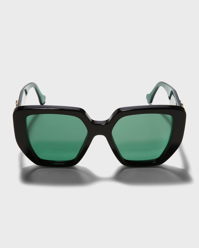 Oversized Square Acetate Sunglasses | Neiman Marcus