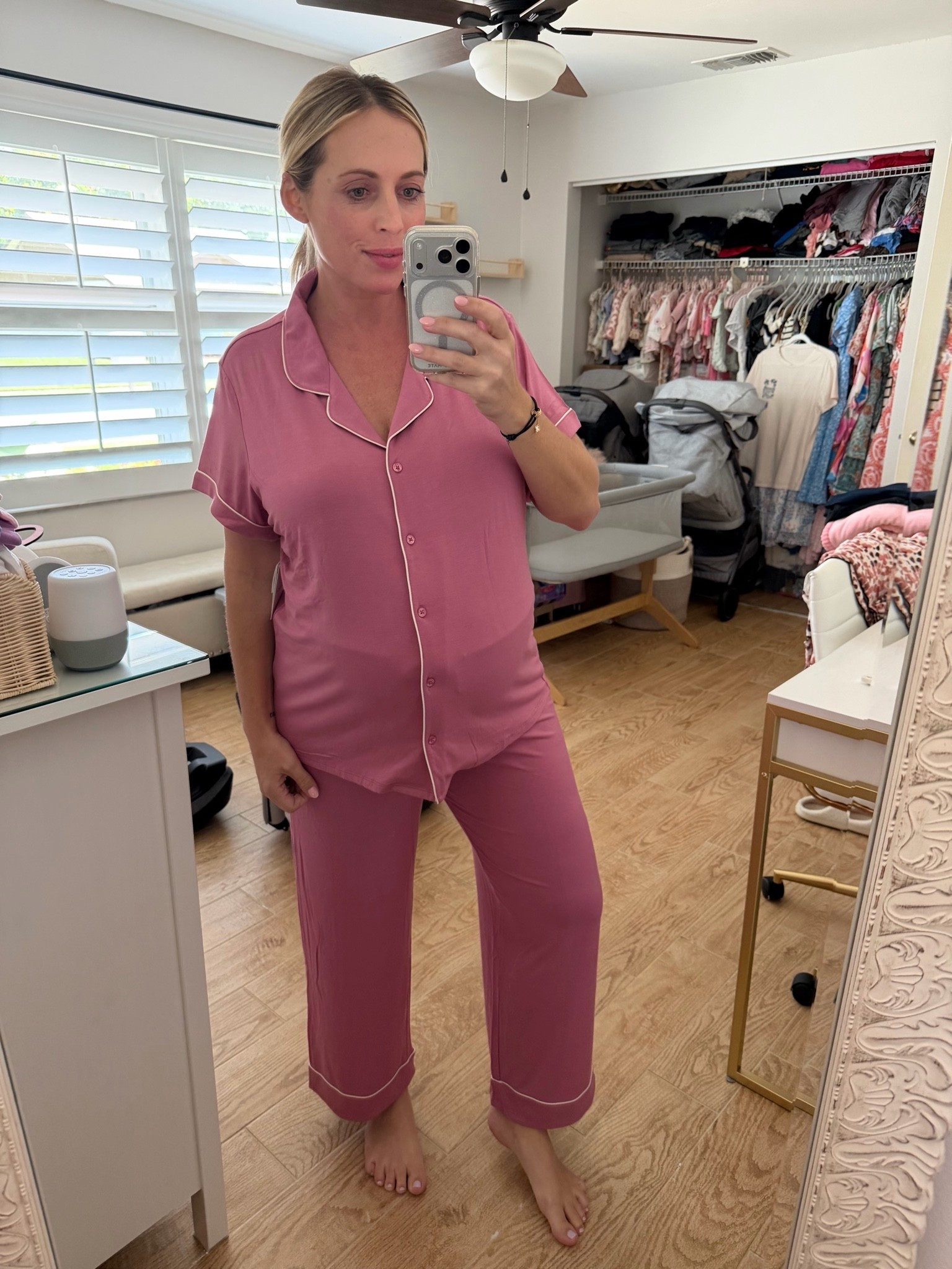 Nordstrom moonlight pajamas. Wearing XL at 32 weeks pregnant, sized up 1.

#LTKBump #LTKSaleAlert #LTKselfcare