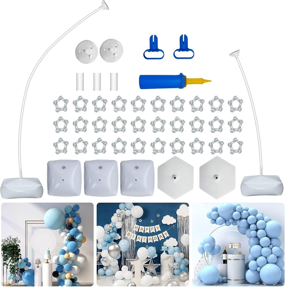 Summer&Kiss Balloon Arch Kit 8.2 ft High & 5 ft DIY Free Bending Shape Half Arch Balloon Stand Ir... | Amazon (US)