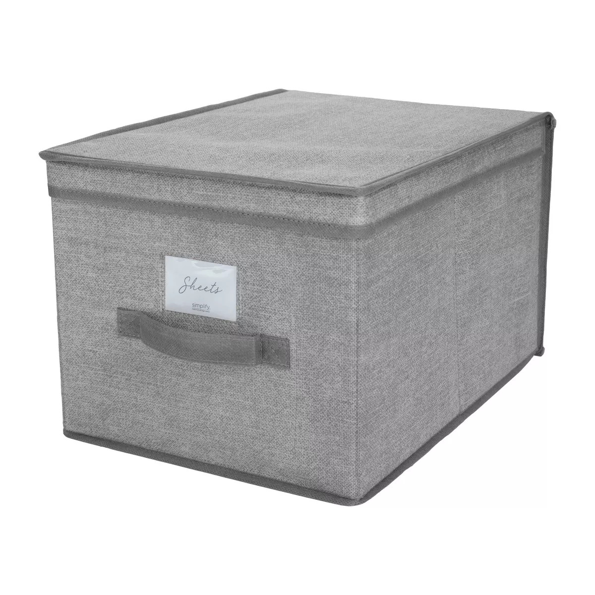 Simplify Storage Box Large: Gray Decorative Storage Bin, Polypropylene, 16"x12"x10", No Assembly ... | Target