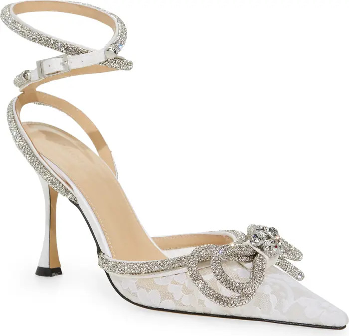 Mach & Mach Double Crystal Bow Pointed Toe Pump | Nordstrom | Nordstrom