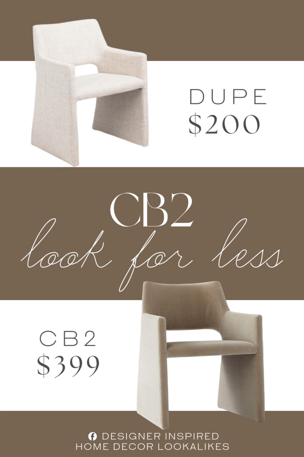 Inspired by CB2 Dining Armchair. Mid-Century Modern Dining Chair. Sleek Dining Chair. Elegant Dining Armchair. Minimalist Side Chair. Statement Dining Armchair. Armless Dining Chair. Stylish Side Chair. 

Home more affordable option find copy cat similar look for less budget friendly affordable cheap cheaper beautiful pretty. Clearance sale coupon code discount code promo code luxury lookalike look a like Inspo inspiration inspired by idea ideas Love like these? I share multiple every day in my FB group.
#cb2inspired #diningchair #armchair #diningroominspo #sleekfurniture #stylishseating #furniturefinds #midcenturymodern #moderndining 

 #LTKHome