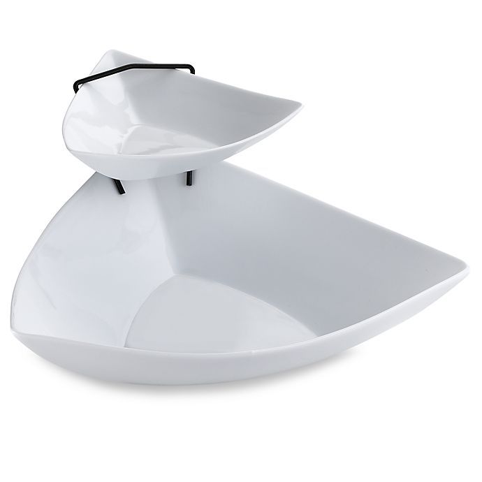 B. Smith® 2-Tier Chip and Dip Set in White | Bed Bath & Beyond