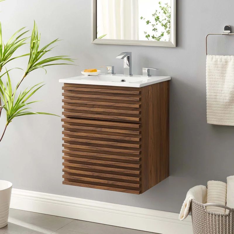 Odetta 32.5" Wall-Mounted Single Bathroom Vanity Set | Wayfair North America