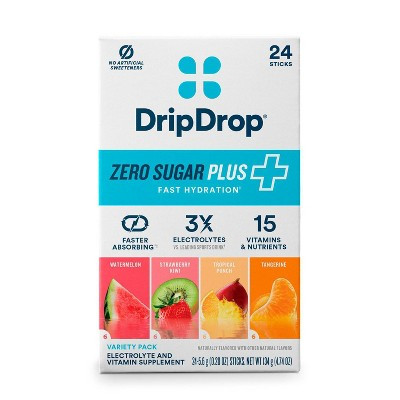 DripDrop Zero Sugar Plus Variety Pack Dietary Supplement Powder - 24ct | Target