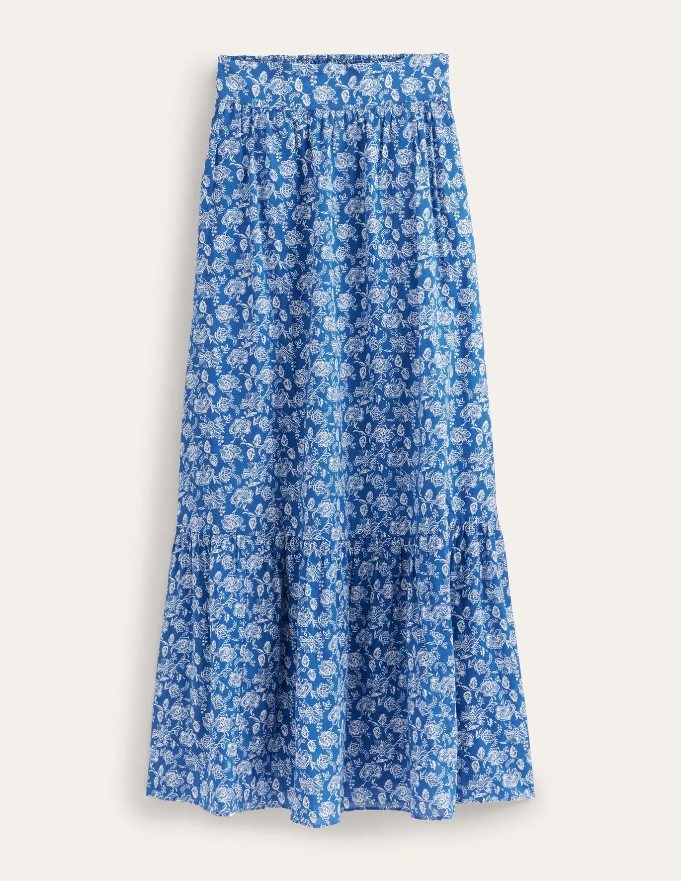 TIERED COTTON MAXI SKIRT - Coral, Paradise Paisley | Boden US | Boden (US)