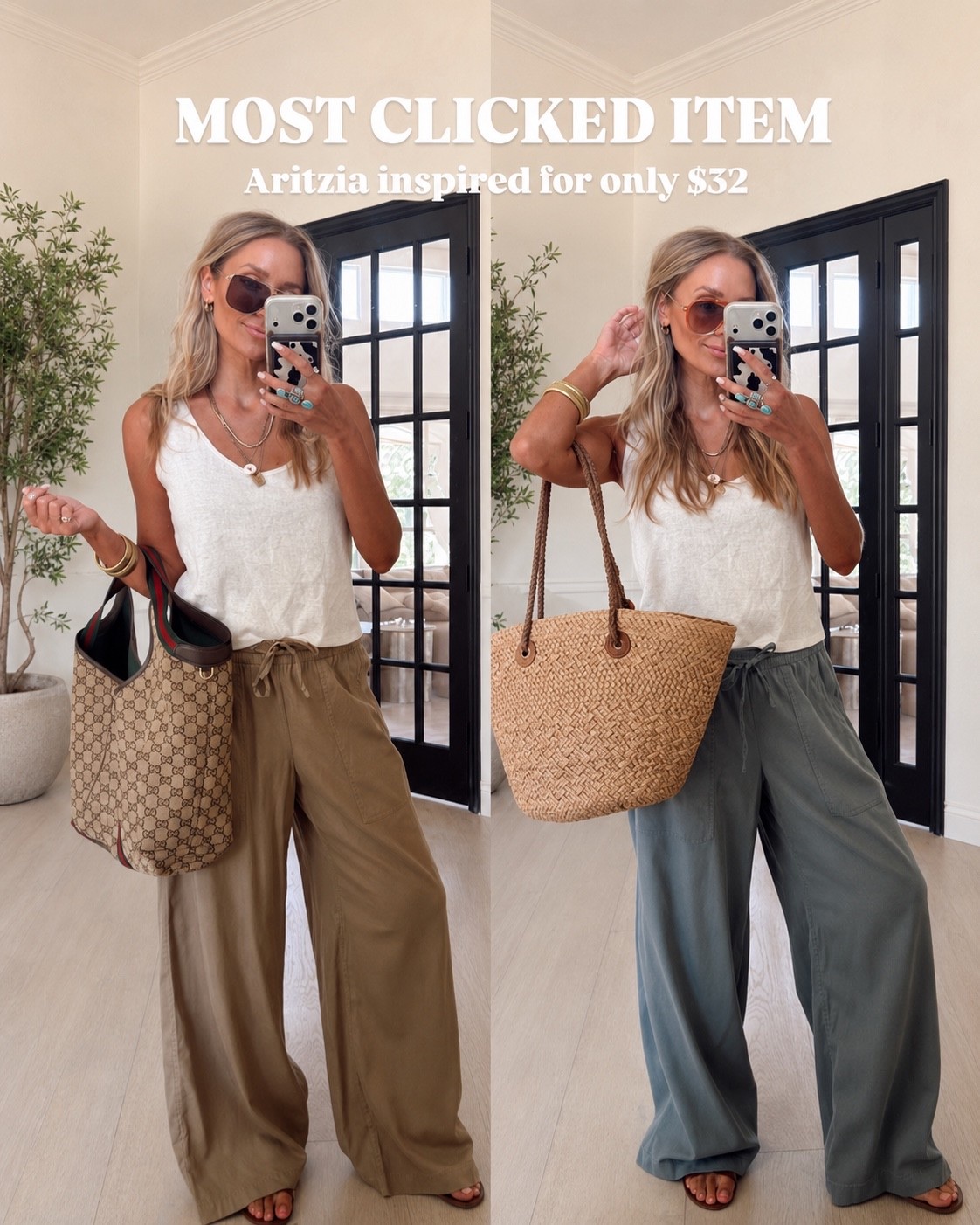 ✨SCROLL TO SHOP✨
I don’t care how viral the Aritzia Lodge Pants are, I’ll be spending $32 at Target for the same thang. 

I wore these on my last flight and they were 10/10 comfy and made the cutest travel fit. ✈️

Size: S / TTS / 5’5” / 120ish lbs