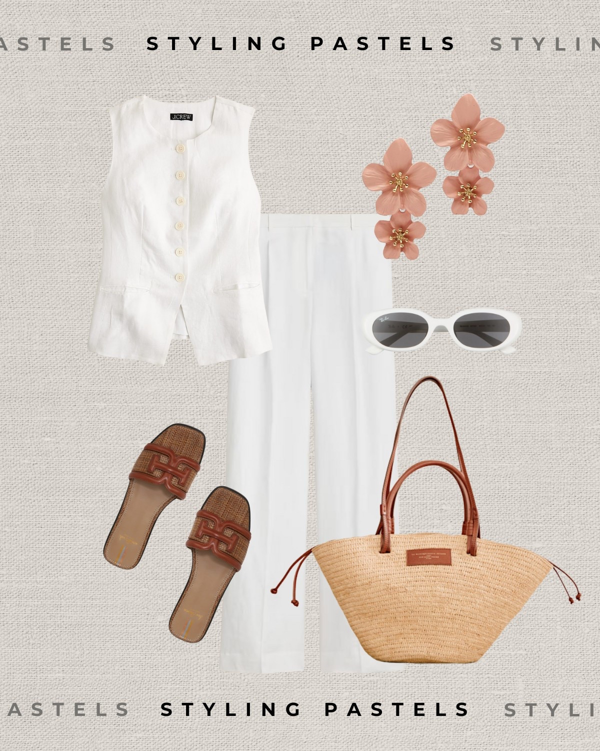 Styling pastels for spring 

Linen top / linen pants / sandals / straw tote / ray bans / sunglasses / floral earrings / sezane 

#LTKStyleTip #LTKSeasonal