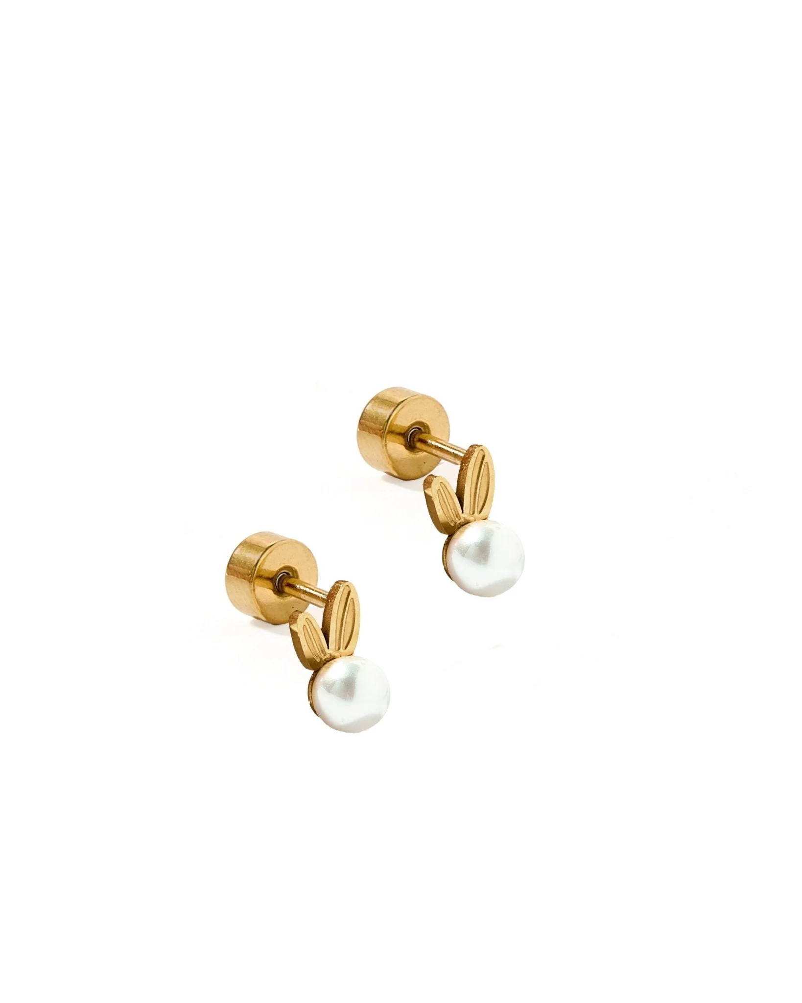 Screwback Stud Earrings - Heidi Pearl Bunny - Shop LINNY CO | LINNY CO LLC