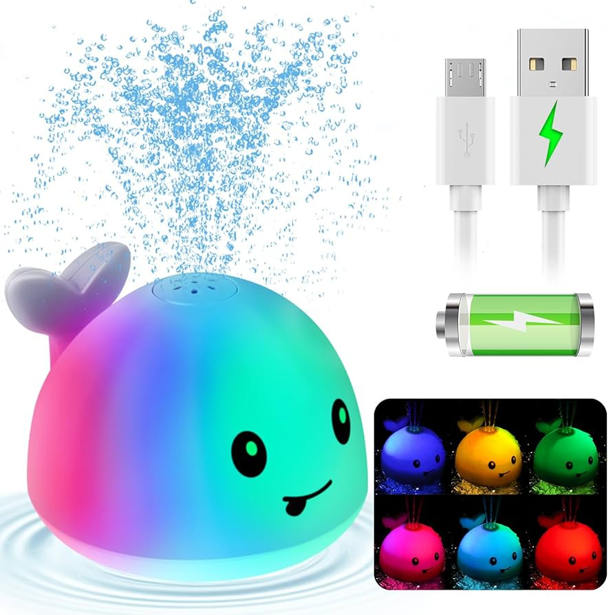 Gigilli Upgraded Baby Bath Toys, Rechargeable Light Up Bath Toys for Kids 1-3, Baby 6-12 12-18 Mo... | Amazon (US)