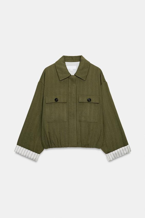 SHORT JACKET WITH ROLLED-UP SLEEVES | Zara US