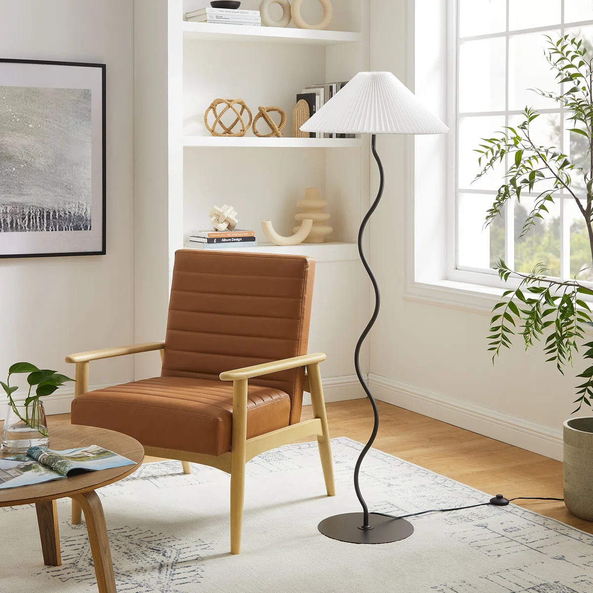 Wave Squiggle Floor Lamp In Black | Wayfair North America