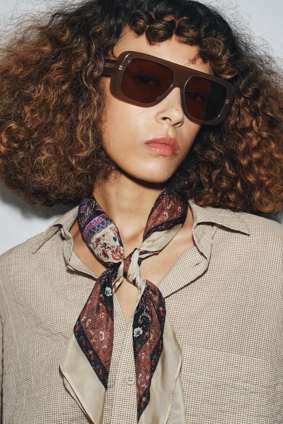 PRINTED SCARF WITH SILK | Zara US