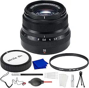 Fujifilm XF 35mm F/2 R WR Lens (Black) with Advanced Accessory and Travel Bundle | Fuji XF35mm Le... | Amazon (US)