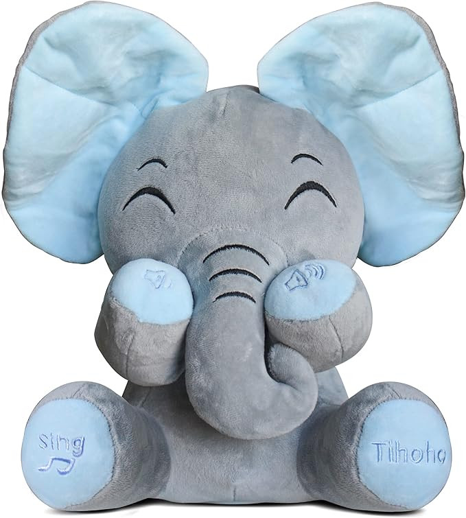 Tihoho Peek A Boo Elephant Talking Singing Elephant Plush Huggable Toy Animated Elephant Plush Cu... | Amazon (UK)