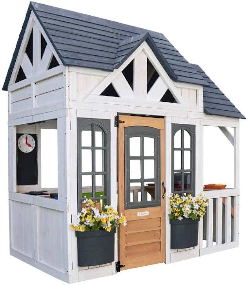 KidKraft Lantana Lane Outdoor Wooden Playhouse with Kitchen and Flap Door | Amazon (US)